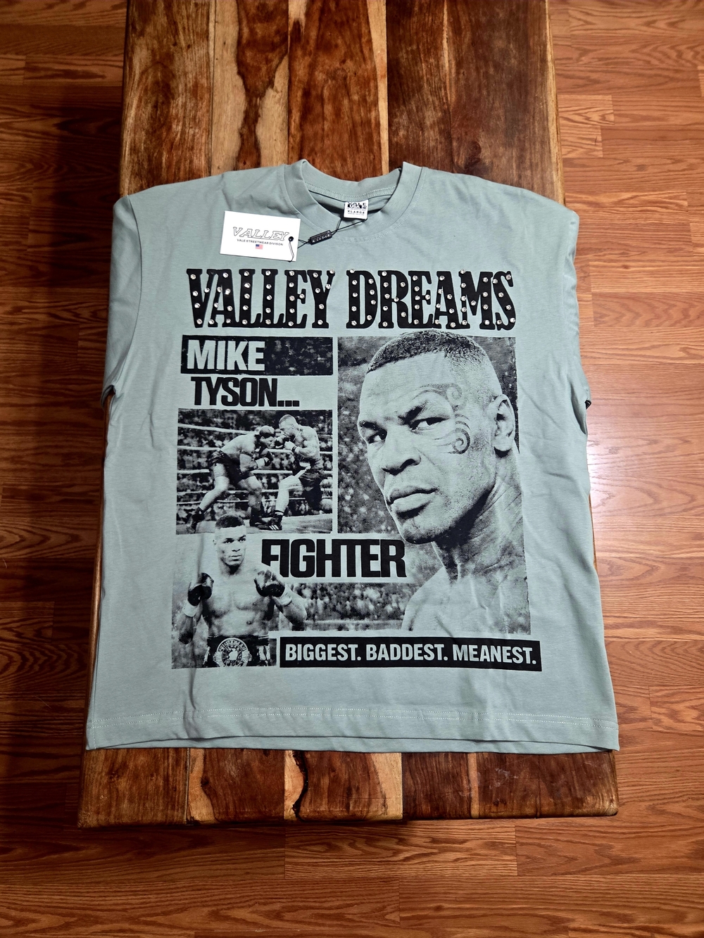 Vale "Valley Dreams" Mike Tyson Graphic Tee - Sage Green - Size XL